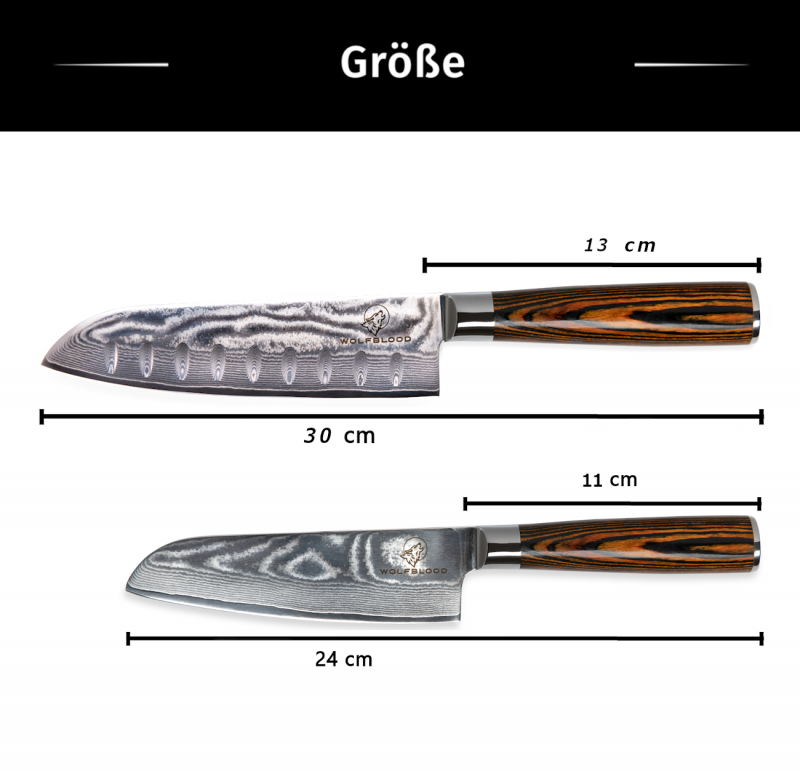 Wolfblood Zeuß Santoku Damastmesser Küchenmesser LH Lifestyle Kochmesser